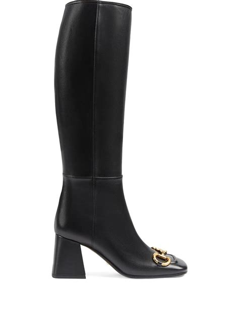 Gucci print thigh high boots